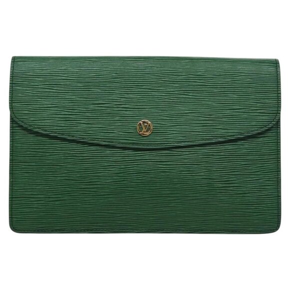 LOUIS VUITTON Epi Montaigne 27 Clutch Bag Green - Picture 1 of 16